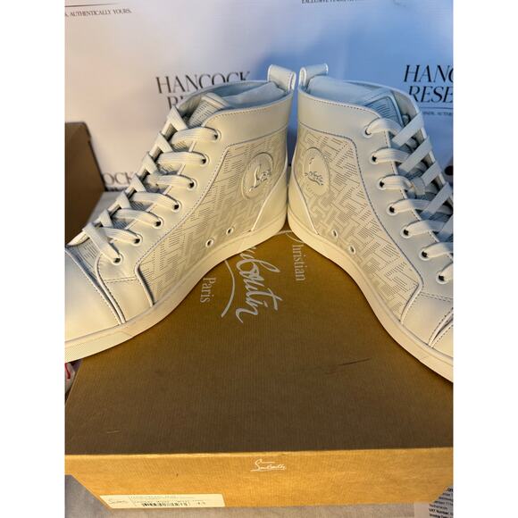 Christian Louboutin Louis Orlato White Leather High-Top Sneakers - Picture 5 of 10
